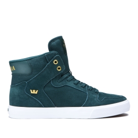 Supra Mens VAIDER Evergreen/Gold/white High Top Shoes | CA-93808